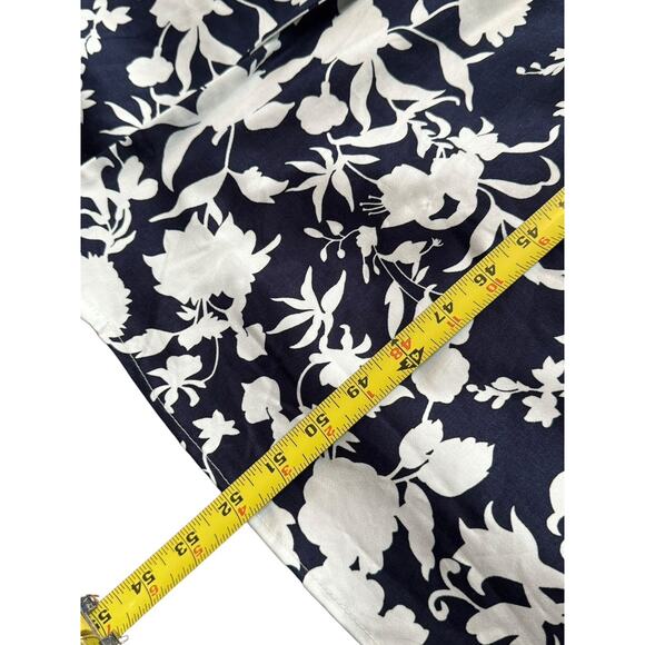 Chadwick’s of Boston 24W Plus Hawaiian Floral Dress Navy White Tourist Vacation - Picture 6 of 8